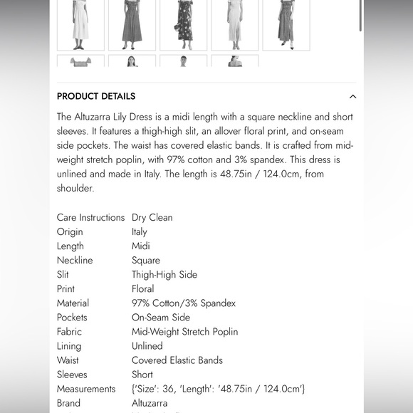 NWT Altuzarra Cotton Lily Green and Black Patterned Dress - Picture 12 of 12